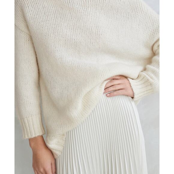 Jenni Kayne Alpaca cocoon crewneck ivory sweater small - Picture 2 of 4